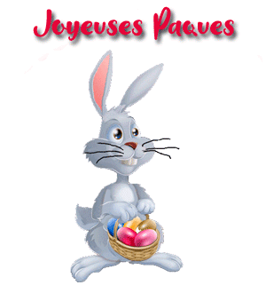 Gif animé joyeuses Pâques lapin